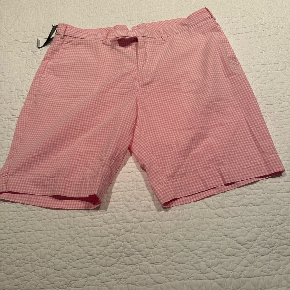 Ralph Lauren Polo pink seersucker shorts waist 38